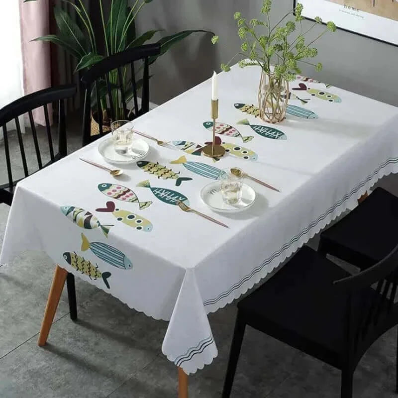 Rechteckige Fleckenresistente Tischdecke mit aquatischem Motiv