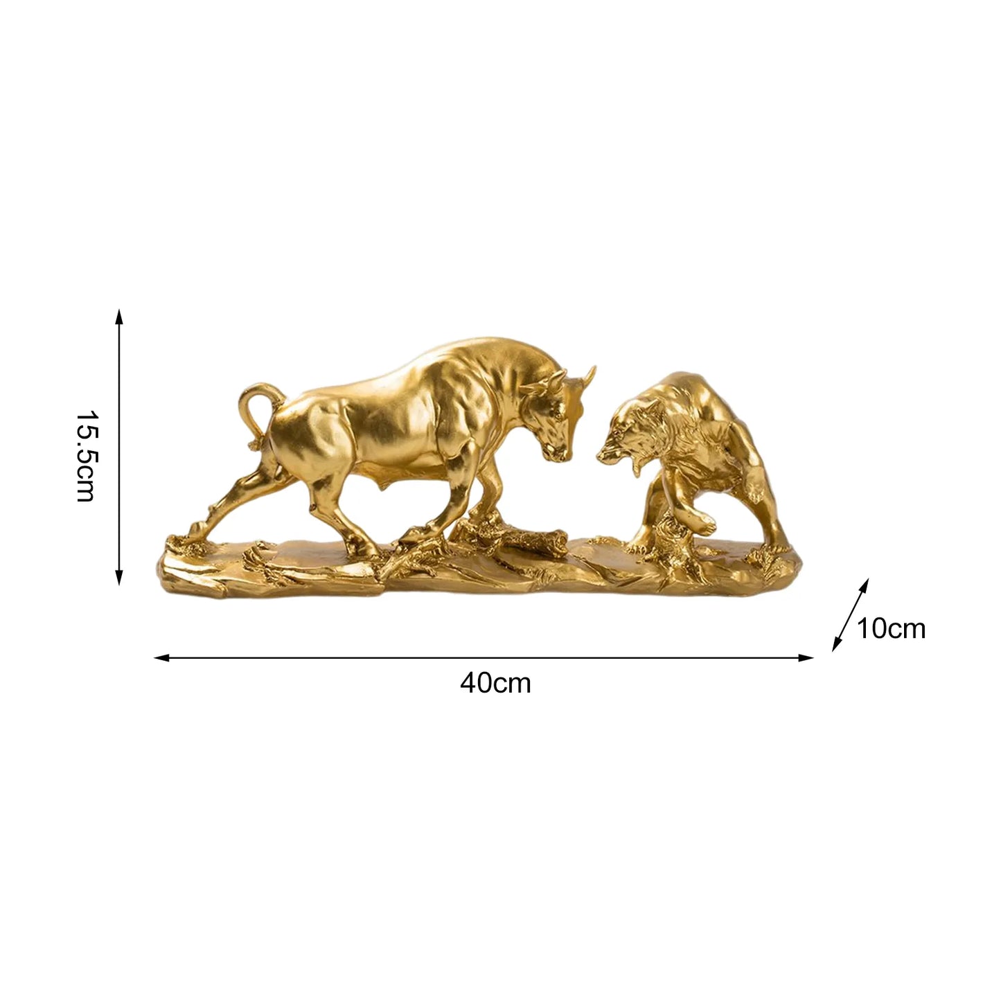 Exquisite Bear and Bull Statue Collection Resin Figurine Ornament Animal Sculpture for Desktop Shelf Bookcase Shelves Decoration