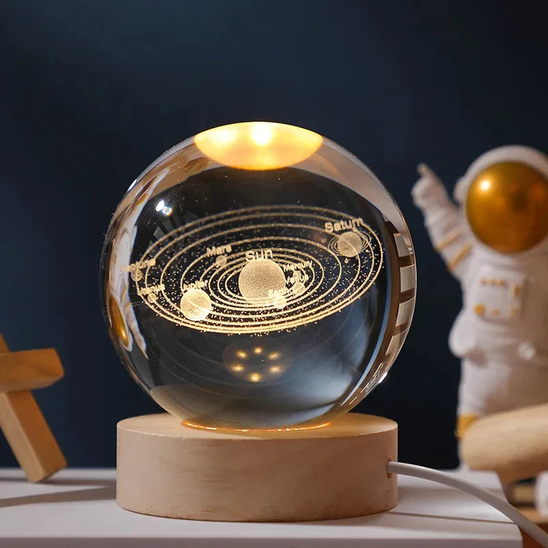 3D Mondkristallkugel Lampe