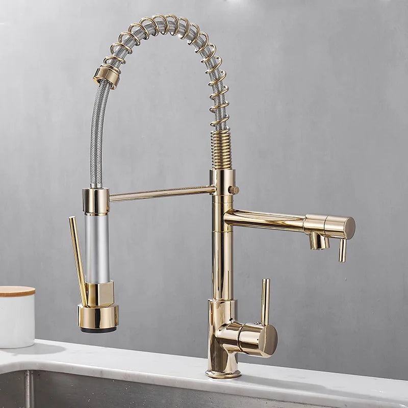 Frendorf | FlowSelect Wasserhahn mit Doppel-Auslauf | Modernes Design | Multifunktionaler Küchenarmatur | Hochwertige Materialien