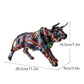 Graffiti-Malerei Harz Bull Figuren Home Wohnzimmer Schlafzimmer Büro Desktop Feng Shui Ornamente Sammlung Statuen