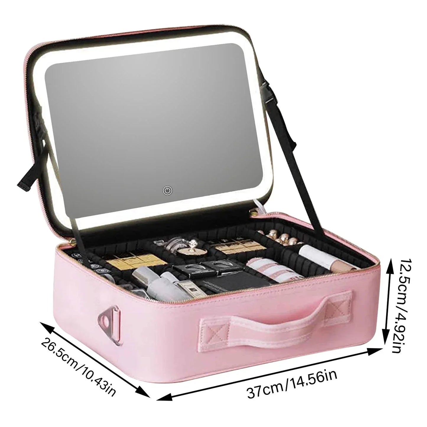 Frendorf | Reise Kosmetiktasche LED Spiegel Make-up Tasche