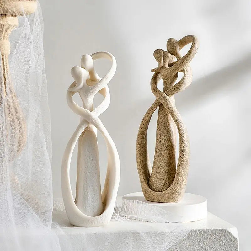 Frendorf | LoveSculpt Sandstein Liebhaber Statue | Hochzeitsdeko | Valentinstag Geschenk | Romantische Heimdekoration