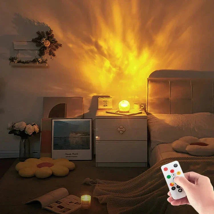 Frendorf | Wasserwellen-Lichtprojektor | LED Lampe | Stimmungsvolle Beleuchtung für Zuhause