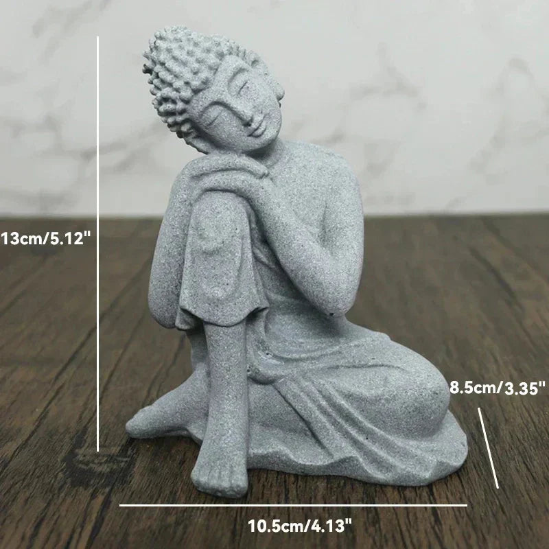 Frendorf | TranquilStone Buddha Figuren Set | Meditative Mönchs Statuen | Zen Garten Dekoration | Achtsamkeit & Feng Shui Deko für Zuhause
