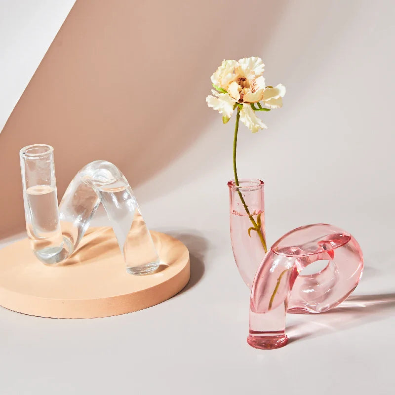 Glasvasen, transparente Blumenvase, Kerzenhalter, Mittelstücke für Hochzeiten, Heimdekoration, Tischdekoration, Kerzenhalter