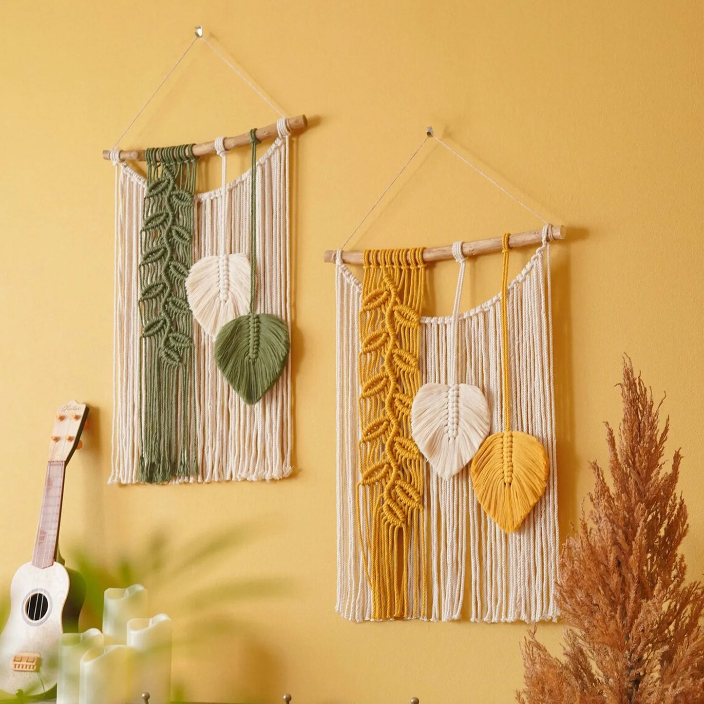 Makramee-Wandbehang, Wandteppich, Wanddekoration, Boho, Bohemian-Stil, gewebt, Heimdekoration, handgefertigt, für Wohnzimmer, Wohnung, Wohnheim, Wandteppiche