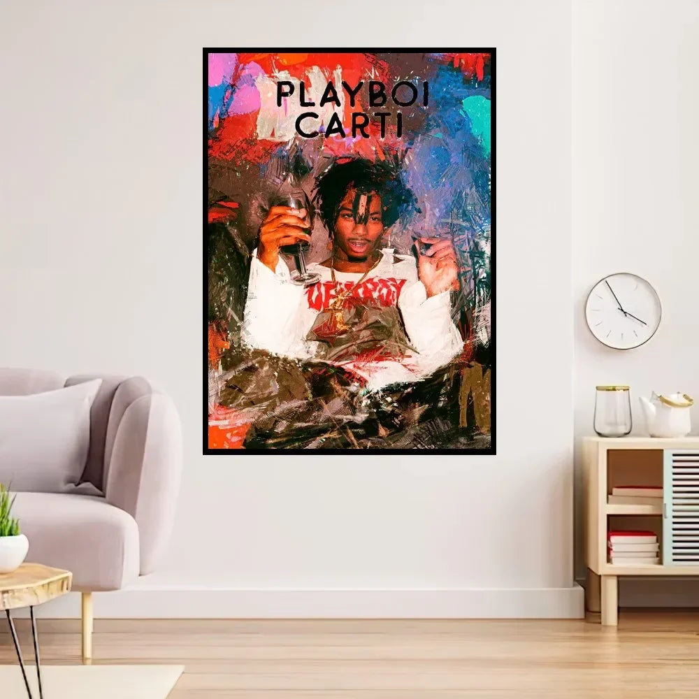 Rapper Playboi Carti Poster Drucke Wandmalerei Schlafzimmer Wohnzimmer Dekoration Büro Klein