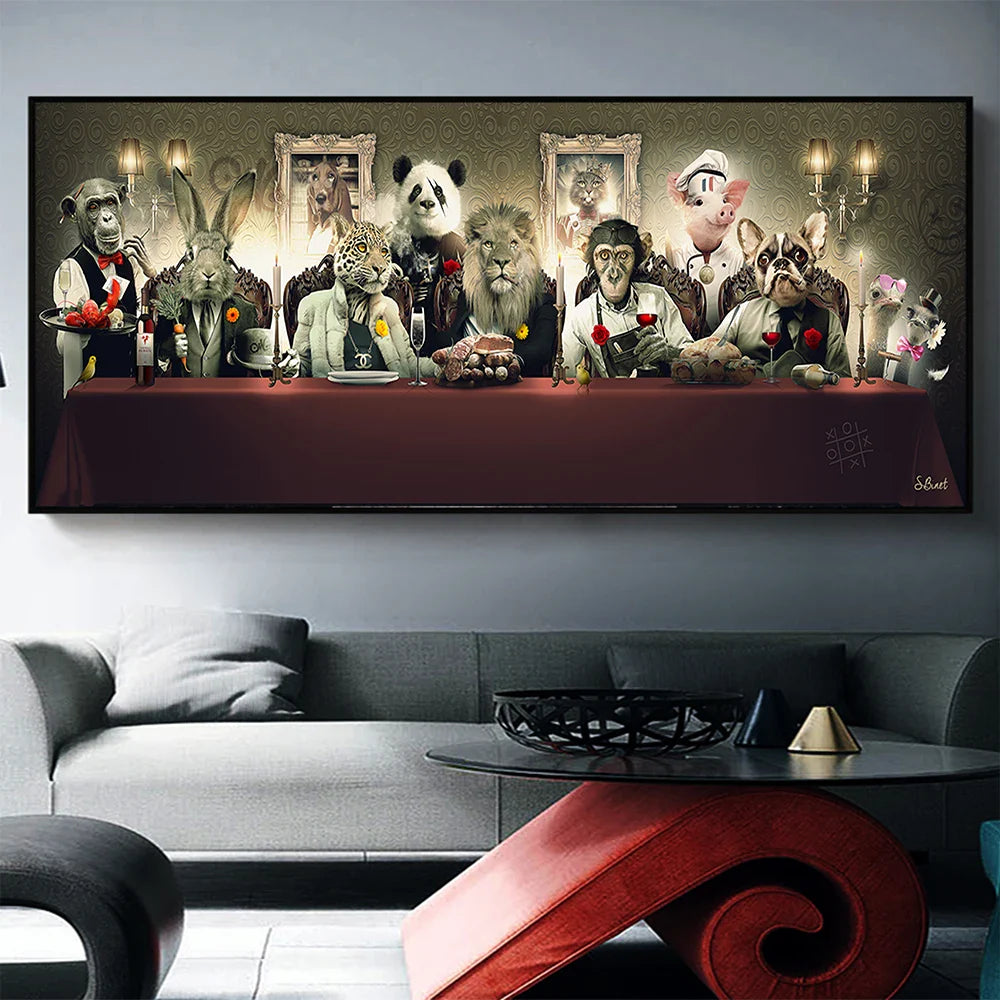 Lustiger Hund Singender Hip Hop Tier Poster Coole Musikband Leinwanddruck Malerei Nordische Wandkunst Bilder Wohnzimmer Hoom Dekor