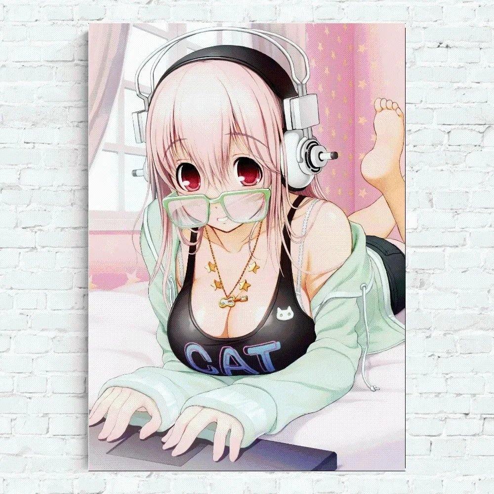 Super Sonico Anime Poster Home Office Wand Schlafzimmer Wohnzimmer Küche Dekoration Malerei