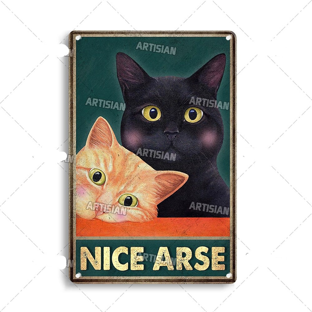 Frendorf | Künstlerische Katze auf einem Metallplatte