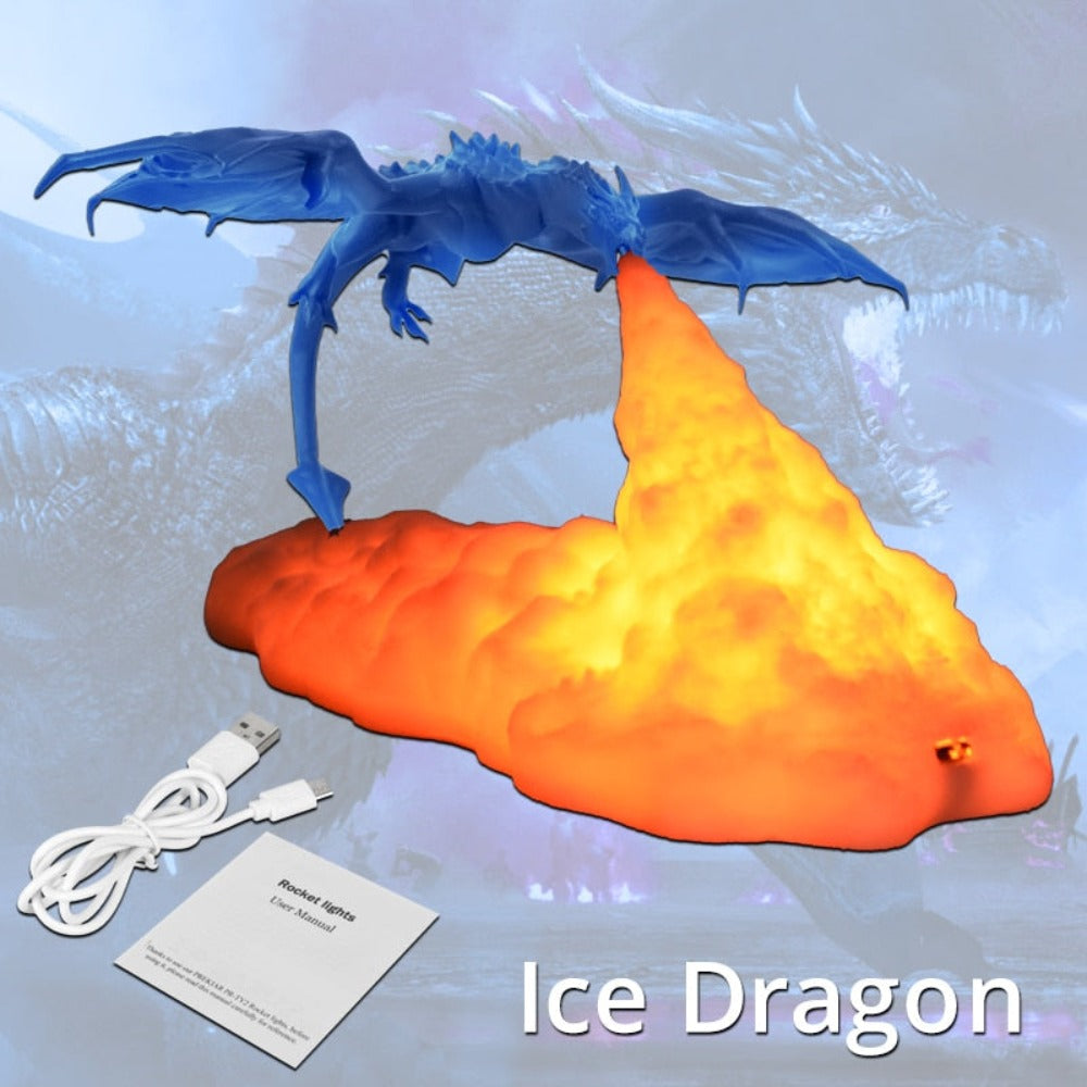 3D Drachen Tischlampe (5 Farben) Wiederaufladbar