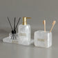 Frendorf | LustraPearl Badezimmer-Set 3-teilig | Elegantes Perlmutt-Design | Luxuriöse Badaccessoires