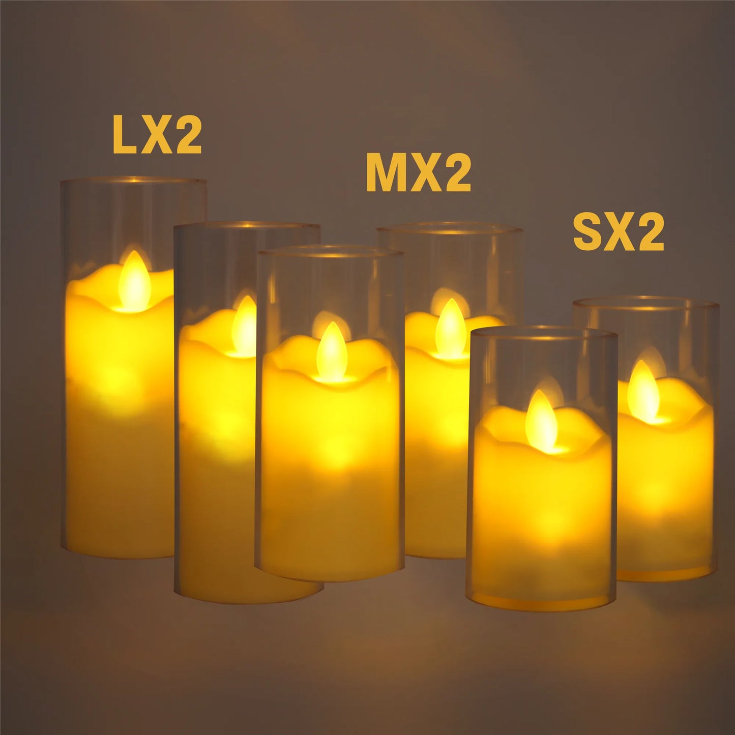 Set aus 6 LED flammenlosen elektrischen Kerzen: Flackernde batteriebetriebene Fake Teelichter aus Acrylglas - Perfekt für Hochzeiten und Weihnachtsdekoration
