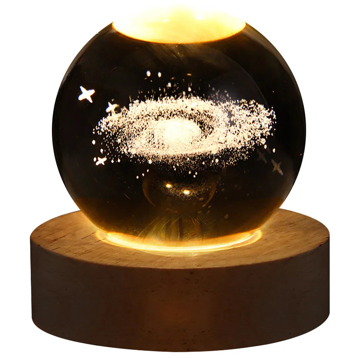 Frendorf | GalaxyGlow Kristalllampe | 3D Galaxie Kristallkugellampe | LED Stimmungslicht | Einzigartige Deko für Zuhause