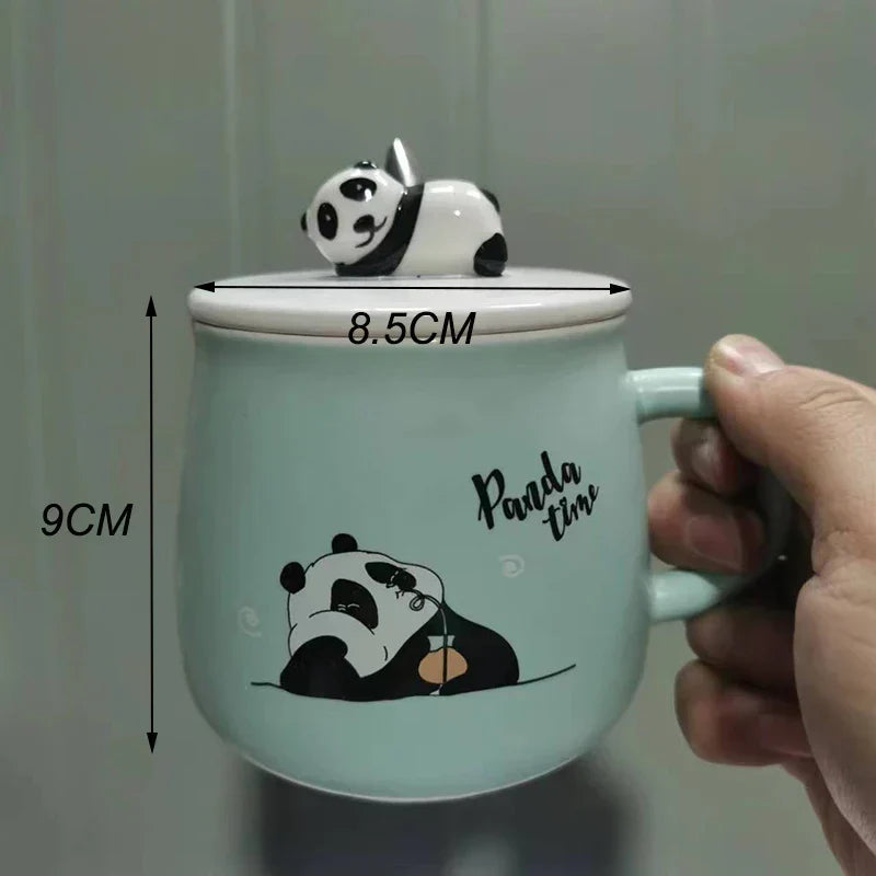 Frendorf | CupBuddy Niedliche Cartoon-Keramiktasse | Kaffeetasse & Milchteebecher | Frühstückstasse als Geschenkidee & Trinkgeschirr