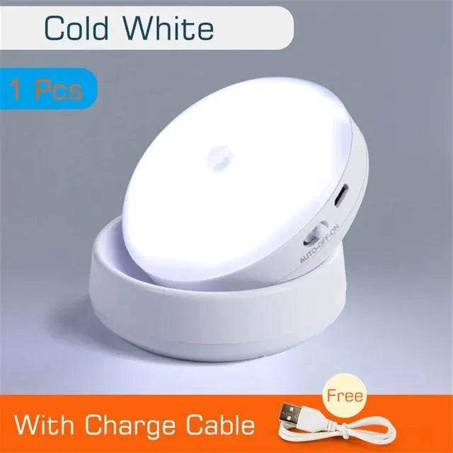 Magnetische Wandlampe – LED Nachtlicht mit Bewegungssensor, USB wiederaufladbar für Nachttisch, Schrank, Kleiderschrank