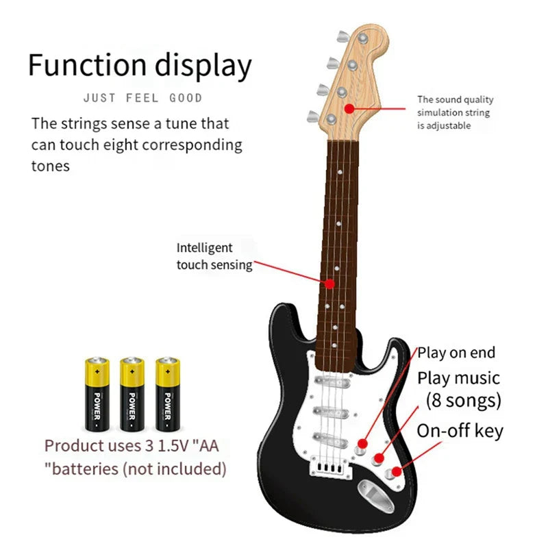 Frendorf | 4-Saitige-E-Gitarre Spielzeug für Kinder - Tragbares Musikinstrument, Perfektes Geschenk für junge Musiker