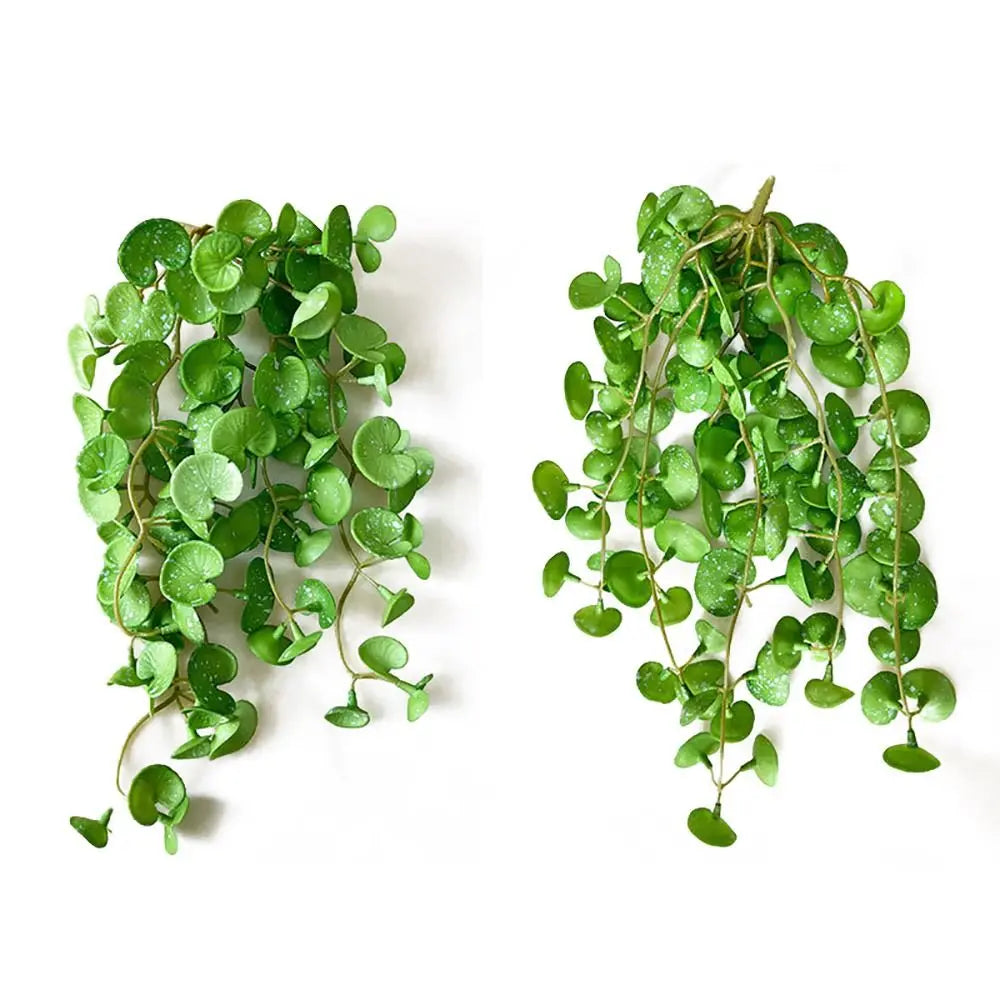 Frendorf | Weiche Kleber Künstliche Grüne Kupfer Münzgras – Kunstpflanze Wanddeko für Zuhause & Büro