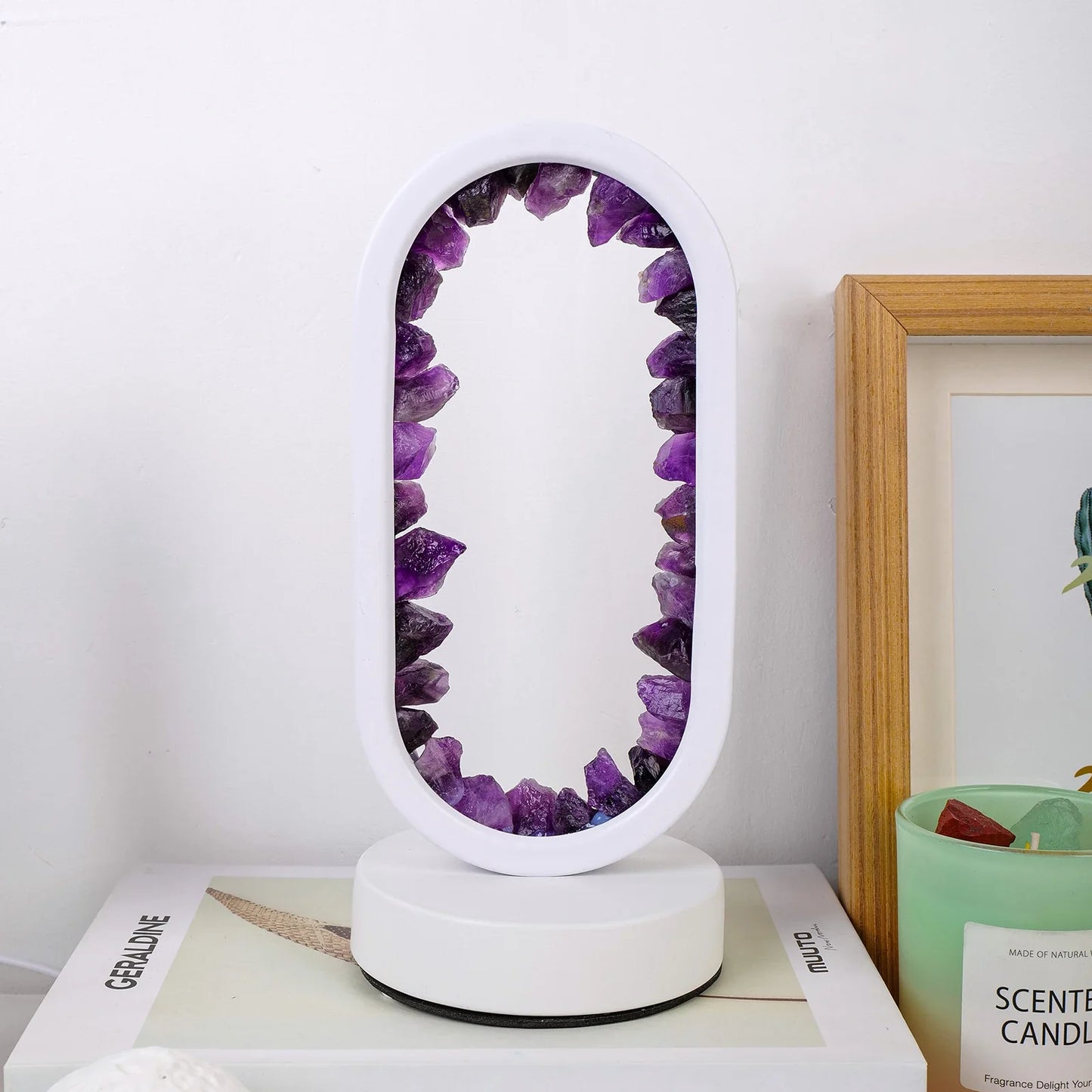 Natürliche Amethyst Oval Nachtlicht