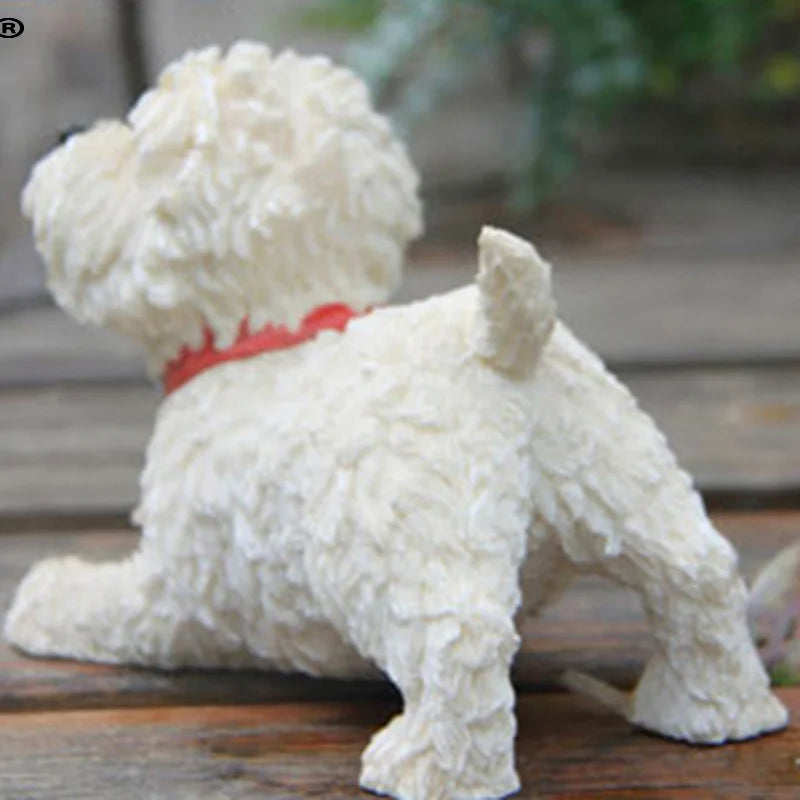 Frendorf | TerriCraft West Highland Terrier Figur | Harz Hundemodell | Deko für Zuhause & Auto