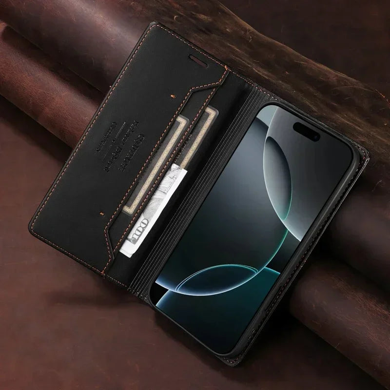 Frendorf | RFID Leder Google Pixel Magnetische Flip Cover Geldbörse Hülle