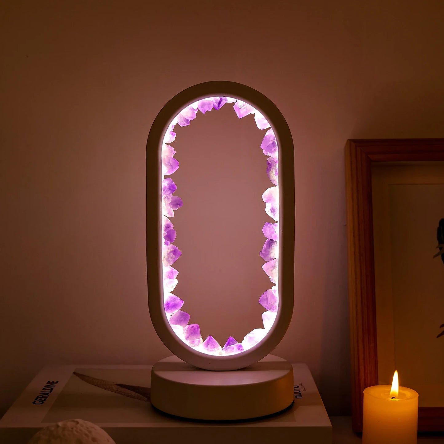 Natürliche Amethyst Oval Nachtlicht