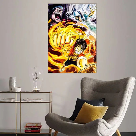 One Anime P-Piece Luffy Gear 5 POSTER Gift Home Decor Picture for Living Room Bedroom Small