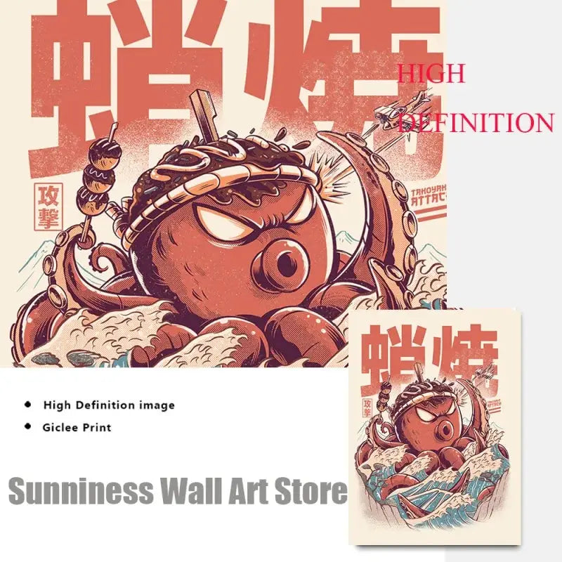 Japanische Lebensmittel Nudeln Moderne Küche Poster Dekoration Getränke Ramen Cartoon Leinwandmalerei Retro Bar Wandkunst Druck Bilder