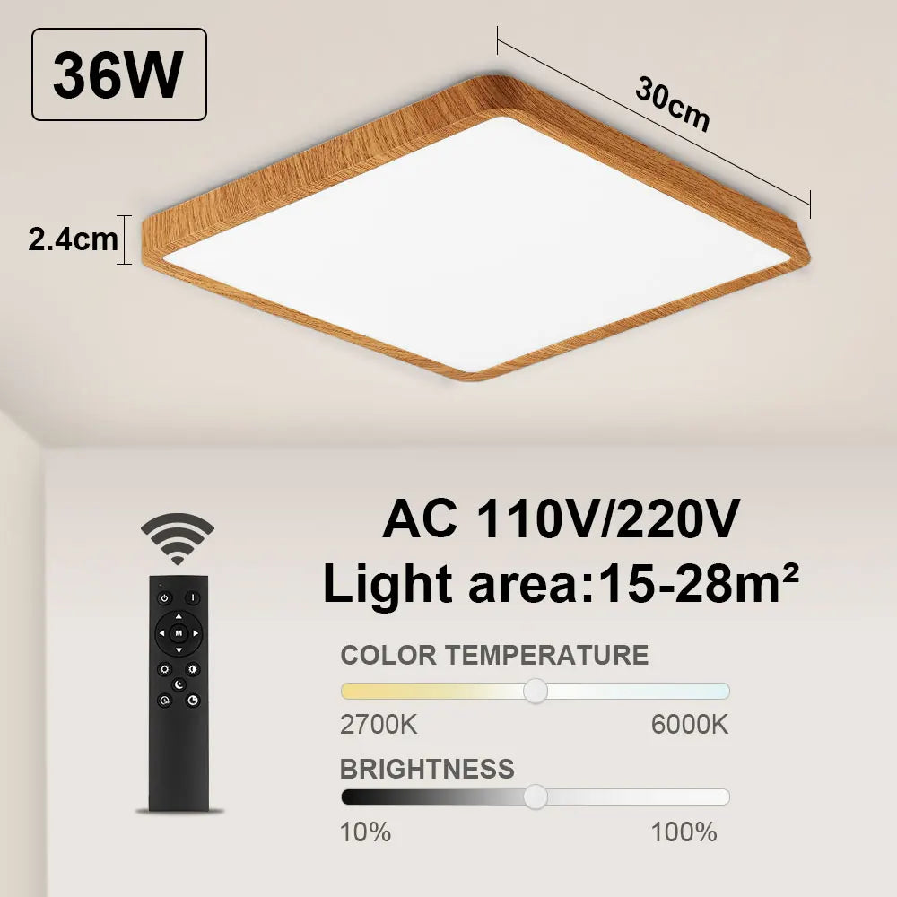 Frendorf | 12-Zoll LED-Deckenleuchte – Quadratische schlanke moderne Leuchte mit Fernbedienung für Schlafzimmer, Wohnzimmer, Flur und Küche