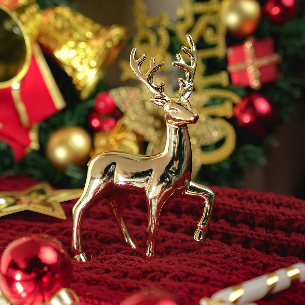 Goldhirsch Statue Rentier Figuren Harz Elch Skulptur Wohnzimmer Luxus Wohnkultur Weihnachtsdekoration Tisch Ornamente