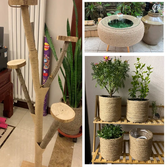 Frendorf | 10M natürliche Jute-Schnur gedrehter Hanfstrang – Schwerlast-Makramee-Schnur für DIY-Handwerk, handgefertigte Dekorationen und Kratzmöbel für Haustiere