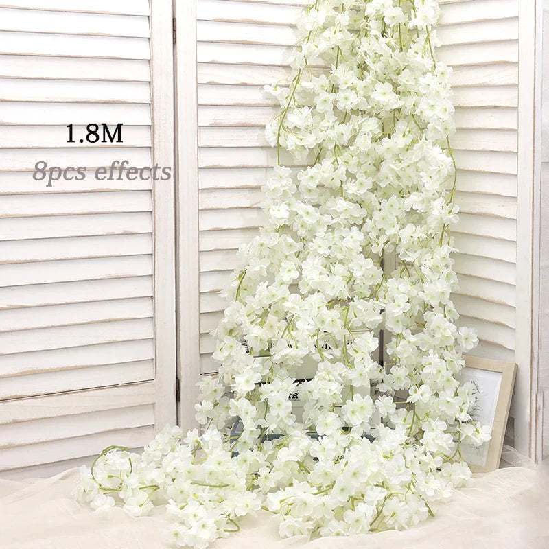 Frendorf | 180CM Künstliche Sakura Blumenranke – Hochzeitsgartenbogen, Heimparty-Dekoration, Weihnachtsbrautseidenblumen