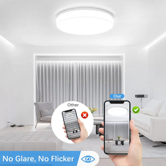 IRALAN Ultra-dünne Runde LED Deckenleuchte - Vielseitige Beleuchtung für jeden Raum, 18W bis 48W Optionen