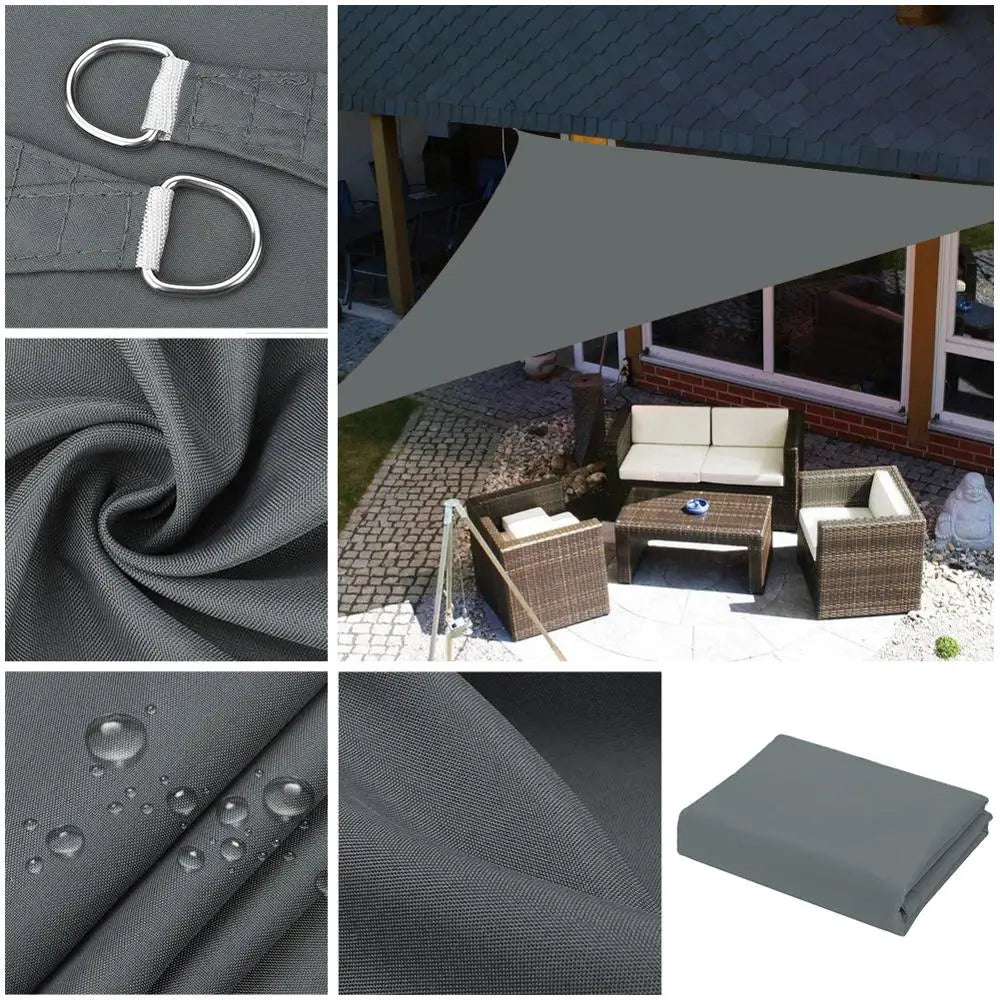 5x5x5/2x2x2M Wasserdichter Sonnenschutz - Dreieckiger Sonnenschutz - Outdoor-Überdachung für Garten, Terrasse, Pool - Schattensegel Markisenstoff