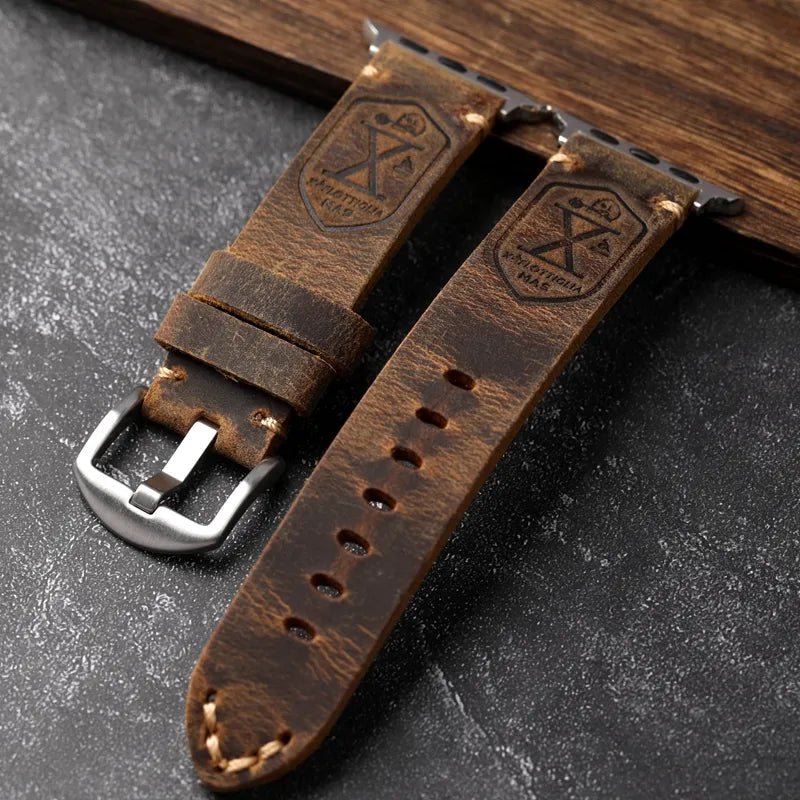 Frendorf | Handgefertigtes echtes Leder Rindsleder Apple Watch Armband