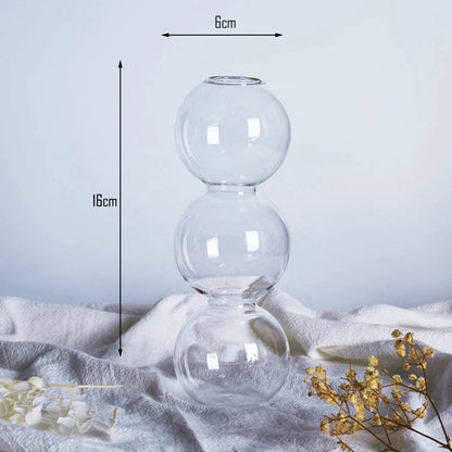 Glasvase Nordisches Wohndekor Blasenvase Kleine Vase auf Bunter Tischdekoration Geschenk Blaue Glasvase
