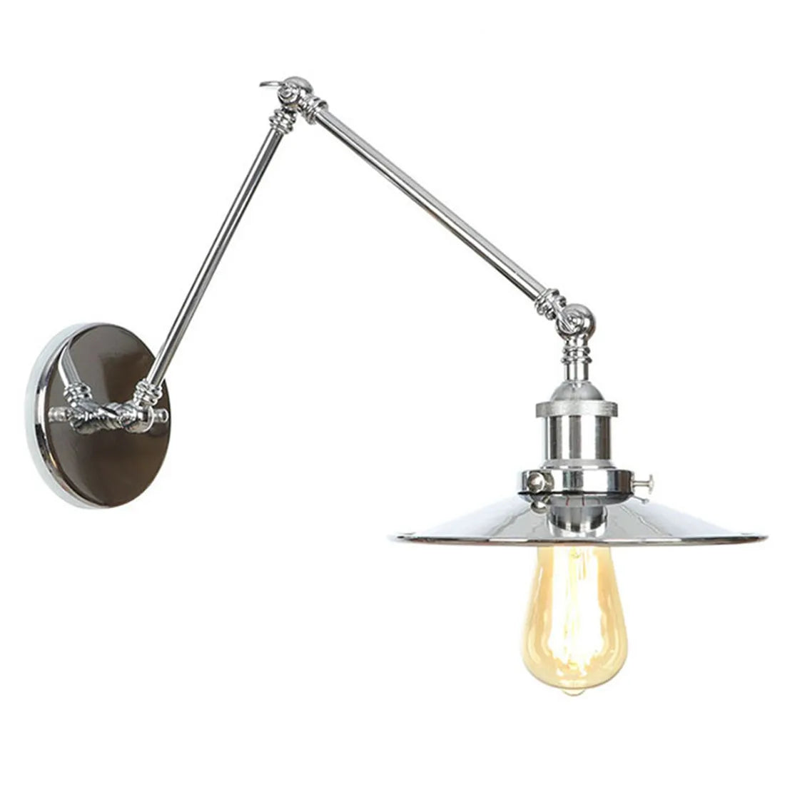 Frendorf | Metall Schwarz/Rost Wandmontage Licht Flachschirm 1 Glühbirne Industrie Stil Wandleuchte mit Schwenkarm