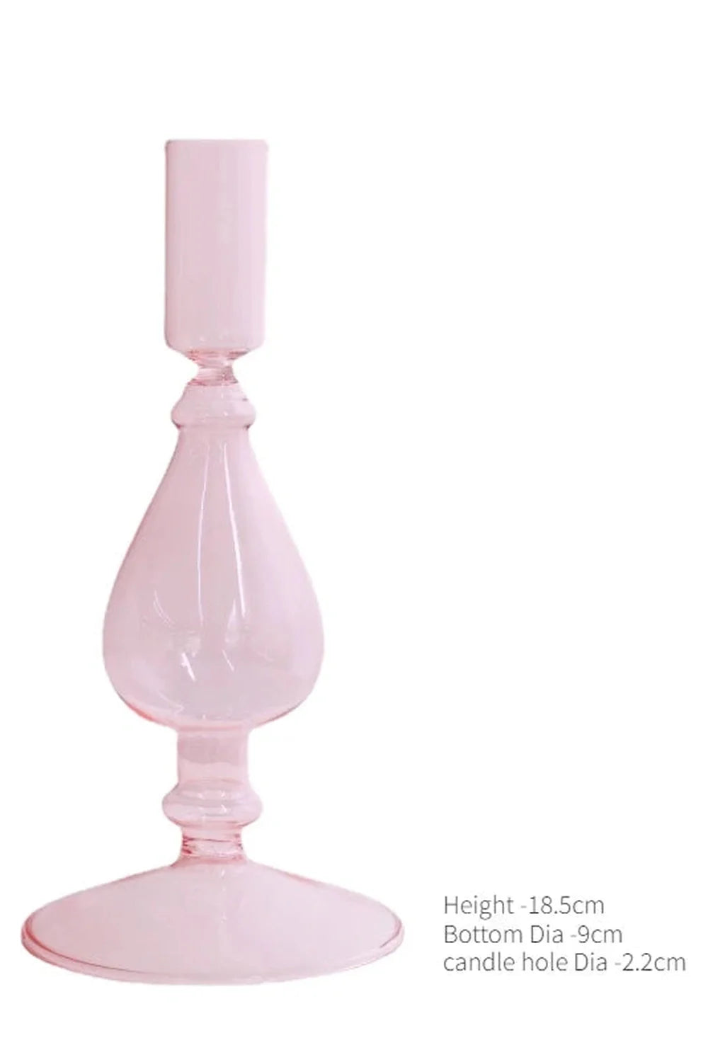 Pink Glass Taper Kerzenhalter