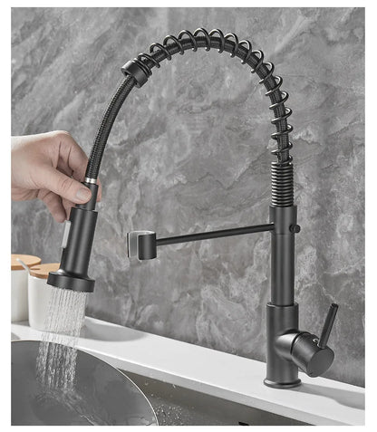 Frendorf | FlowSelect Wasserhahn mit Doppel-Auslauf | Modernes Design | Multifunktionaler Küchenarmatur | Hochwertige Materialien