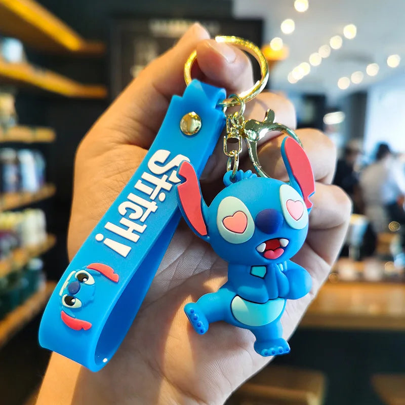 Anime Disney Schlüsselanhänger - Süßer Mickey Mouse, Minnie, Lilo und Stitch Cartoon Schlüsselring, Ornament und Autoanhänger, Perfekte Geschenke für Kinder