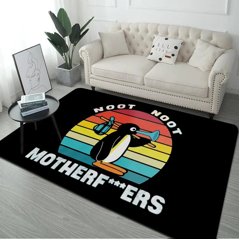 Pingu Pinga Pinguin Badmatte Kinderzimmer Schlafzimmerdekoration Balkon rutschfeste Fußmatte Wohnzimmer Willkommen Teppich