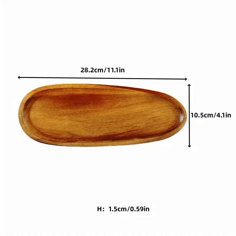 Irreguläres Ovales Massivholz-Essteller Melone, Obst, Gebäck, Desserttablett dekorativ
