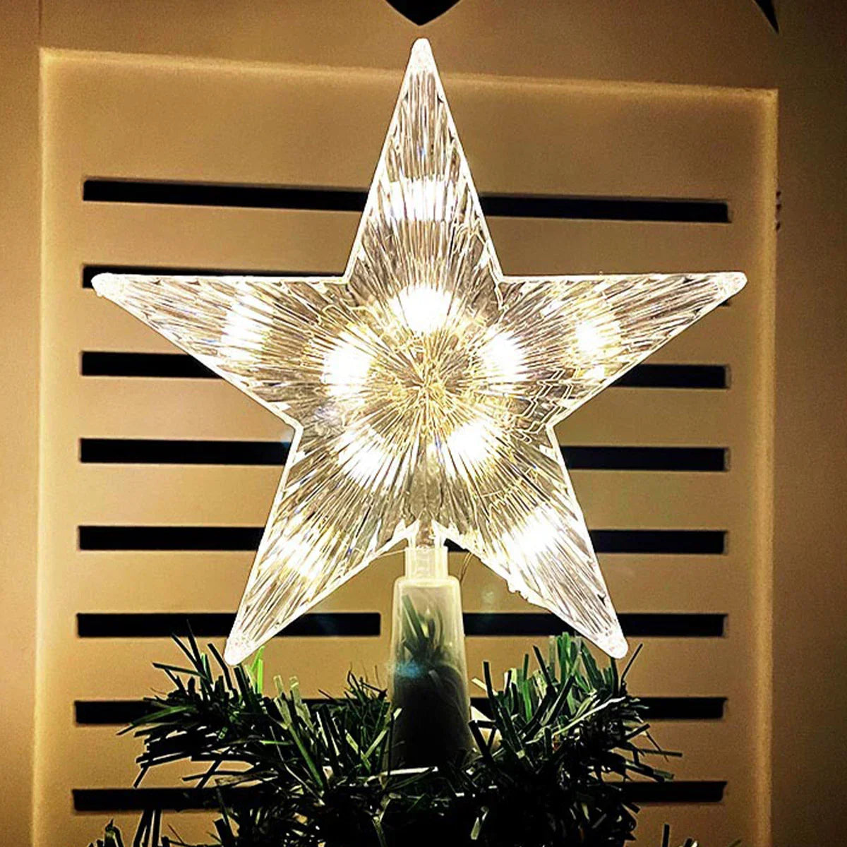 SternGlow | Strahlende LED-Sternspitze für Weihnachtsbaum