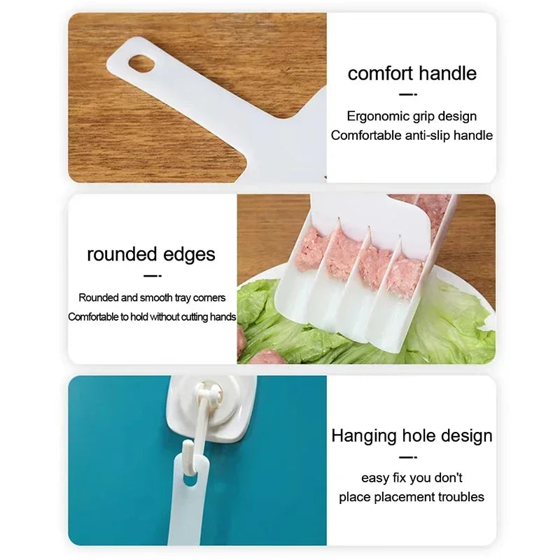 Creative Kitchen Triple Meatball Maker – Antihaft Fleischbällchen Löffel mit Schneidspaten für einfache Fleischbällchen Vorbereitung