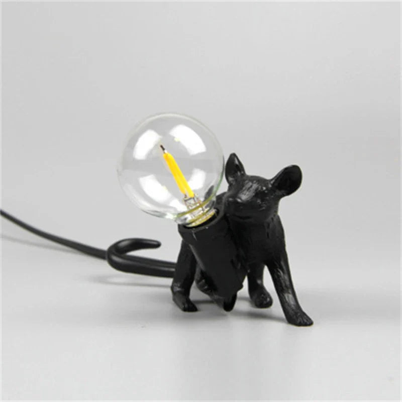 Moderne LED Tier Tischlampen: Harz Ratte, Katze und Eichhörnchen Nachtlichter