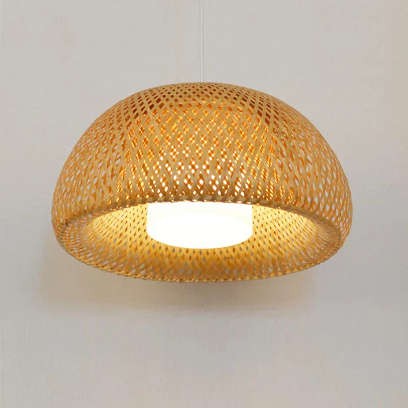 Luxora Handgewebte Bambus Pendelleuchte - Umweltfreundliche Deckenlampe