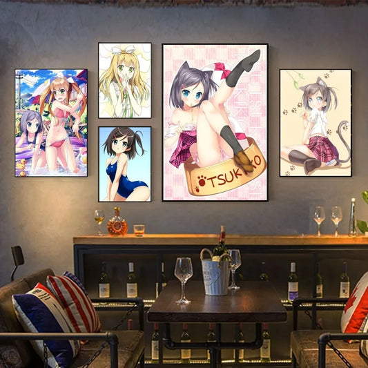 Anime Der Hentai Prinz und die steinerne Katze Poster Wandkunst Wohnkultur Zimmer Dekor Digitale Malerei Wohnzimmer Restaurant Küche