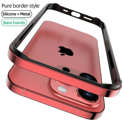 Frendorf | Luxus Silikonrahmen Hybrid Aluminium Bumper Hülle für iPhone