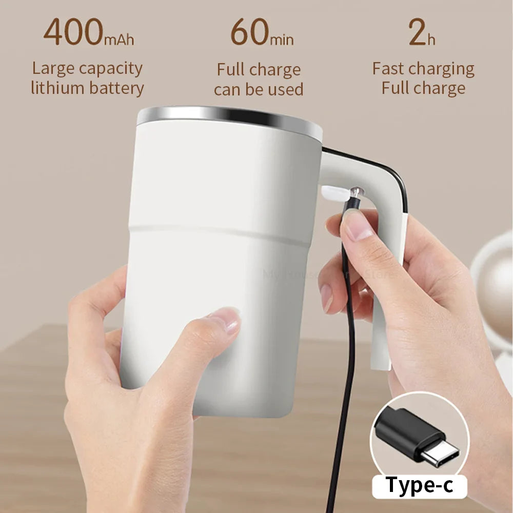 Automatischer, selbstrührender Magnetbecher aus Edelstahl 304 mit LCD-Display, Kaffee, Milch, Saft, Rührbecher, intelligente Thermobecher